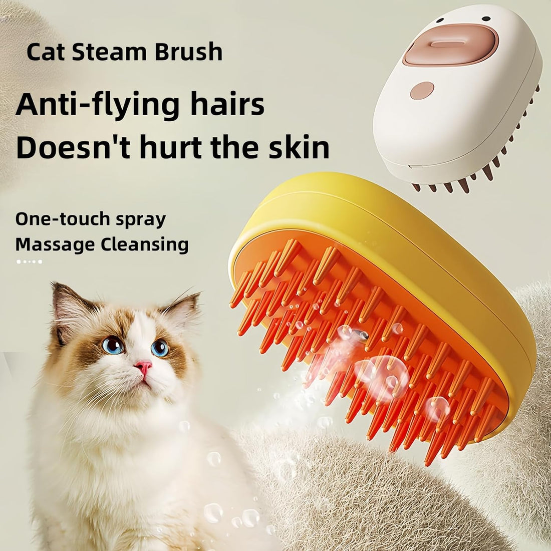 Silicone Cat Steam Brush Grooming Tool